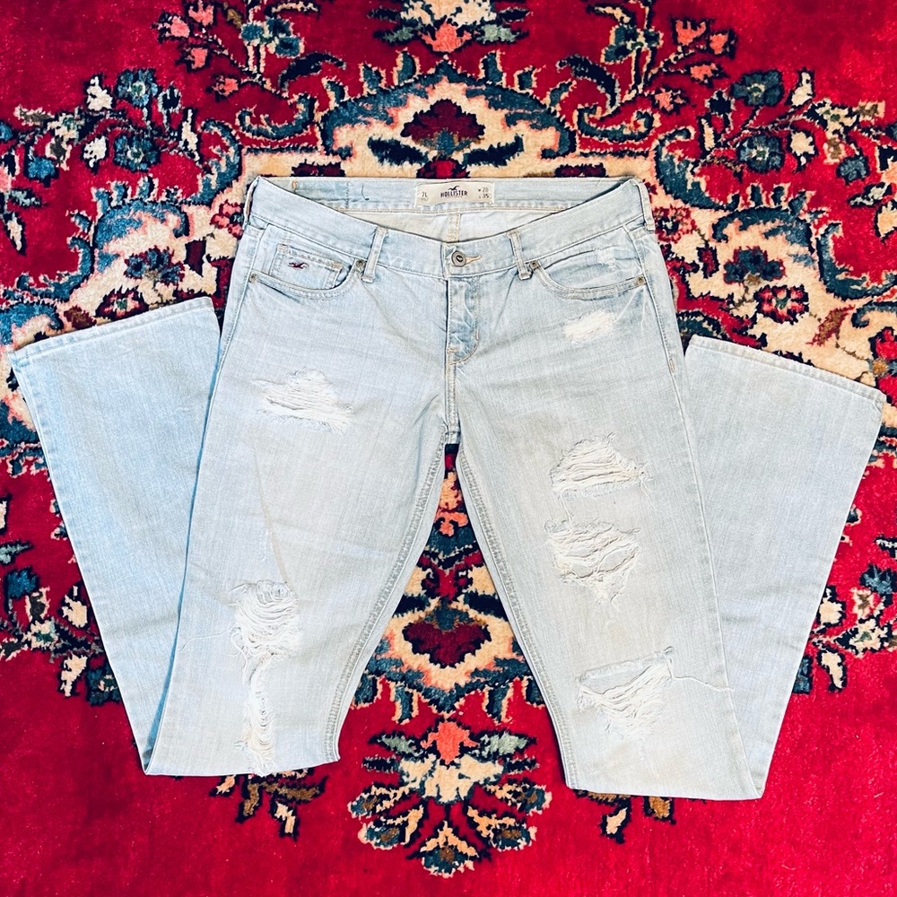 Hollister Distressed Lowrise Flare